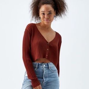 Lightweight Cardigan Sweater - Burnt Orange